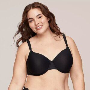Olga by Warner's To a Tee Contour Bra Black 42DD NWT Underwire Full Coverage